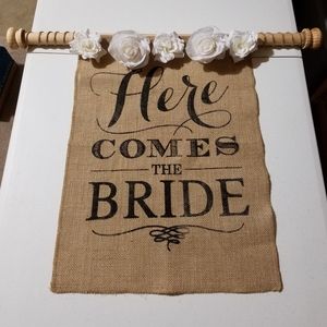 Burlap & Flowers Wedding Banner